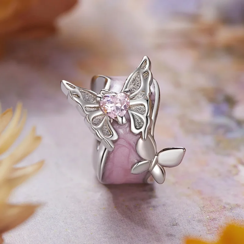 (image for) PANDORA Style Monet Butterfly Silicone Spacer Beads - BSC991 - View 2