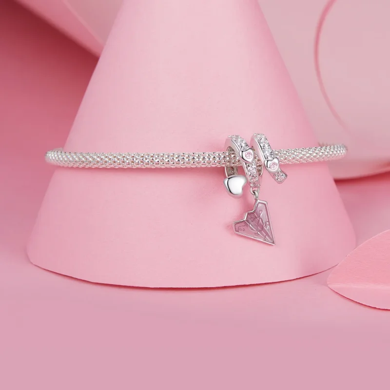(image for) PANDORA Style Paper Plane Love Letter Beads - BSC974 - View 3
