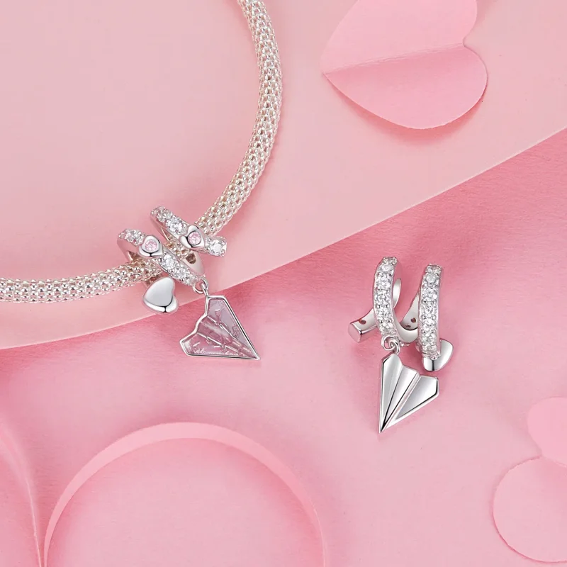 (image for) PANDORA Style Paper Plane Love Letter Beads - BSC974 - View 4