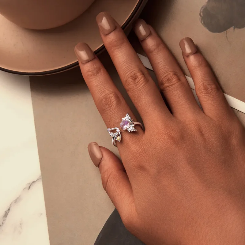 (image for) PANDORA Style Pink Butterfly Ring - SCR1011-E - View 4