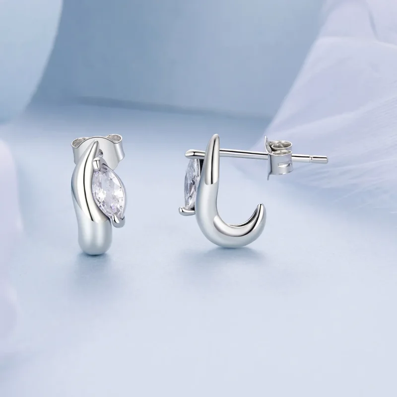 (image for) PANDORA Style Simple Marquise Stud Earrings - BSE971 - View 4
