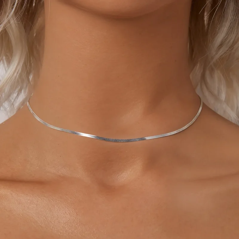 (image for) PANDORA Style Snake Bone Chain Basic Necklace - BSA008 - View 5