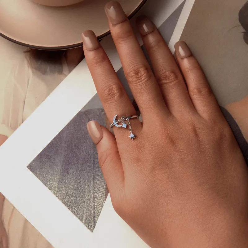 (image for) PANDORA Style Star And Moon Chain Ring - BSR548-E - View 4