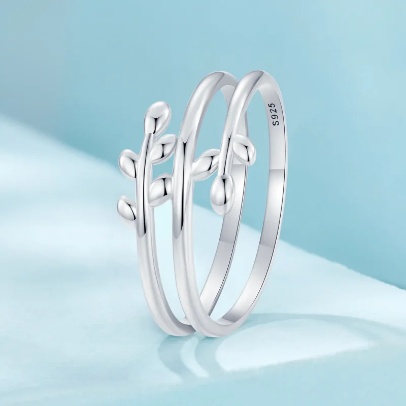 (image for) PANDORA Style Surrounded By Multiple Layers Of Leaves Ring - SCR755 - View 2