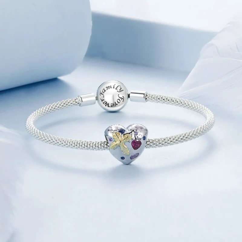 (image for) PANDORA Style Vintage Cross Heart Charm - BSC1006 - View 5