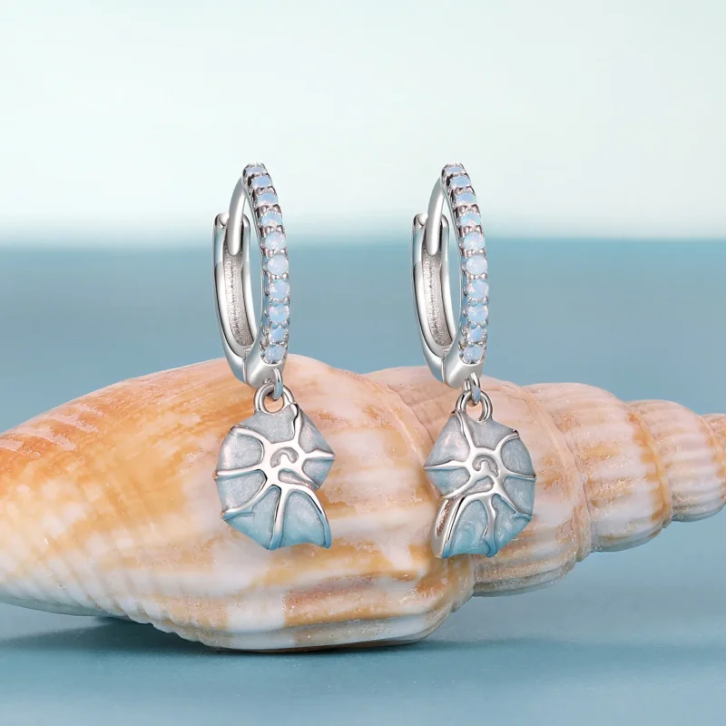 (image for) PANDORA Style Blue conch earrings - BSE1012 - View 2