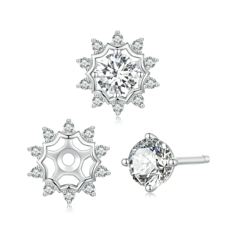 (image for) PANDORA Style Brilliant Beauty 0.5ct Moissanite Earrings (Two Certificates) - MS - View 2