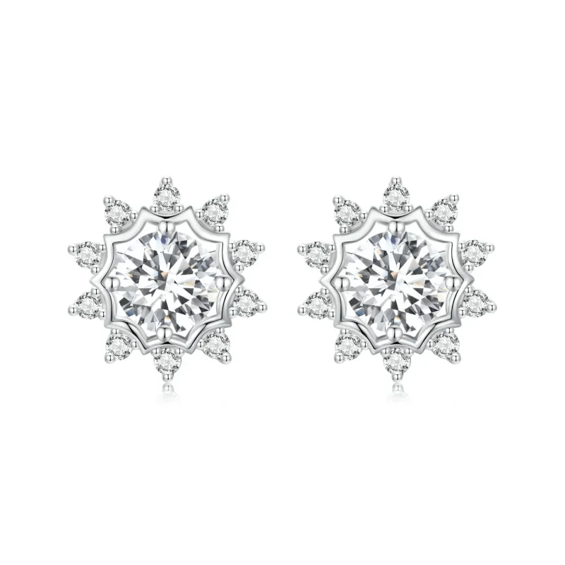 (image for) PANDORA Style Brilliant Beauty 0.5ct Moissanite Earrings (Two Certificates) - MSE048