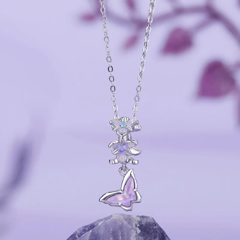 (image for) PANDORA Style Butterfly Iris Pendant - BSC1033 - View 3