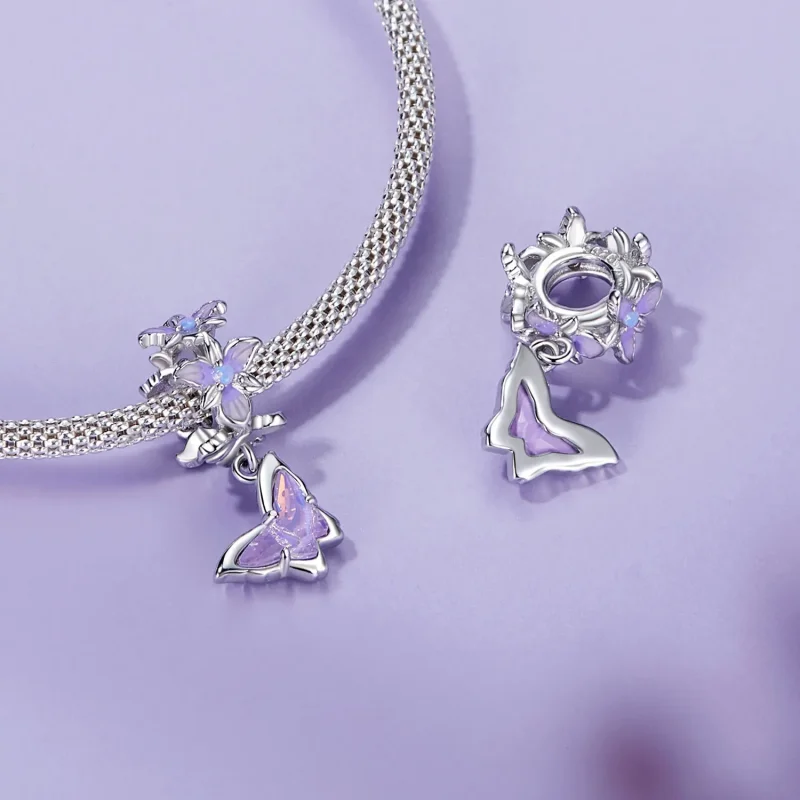 (image for) PANDORA Style Butterfly Iris Pendant - BSC1033 - View 5