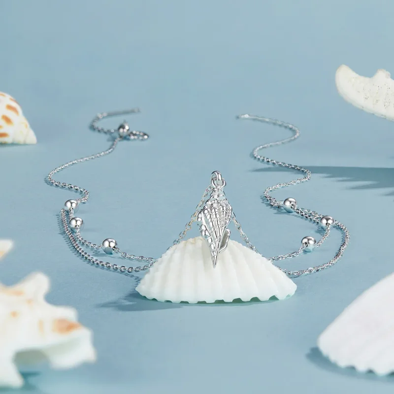 (image for) PANDORA Style Conch Shell Necklace - BSN387 - View 3