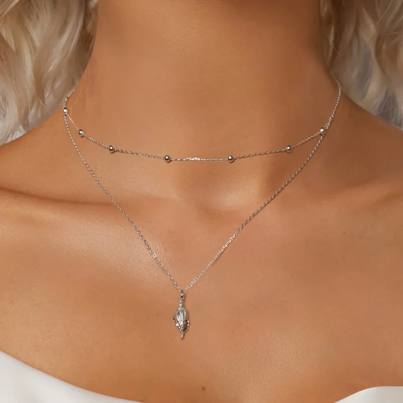 (image for) PANDORA Style Conch Shell Necklace - BSN387 - View 5