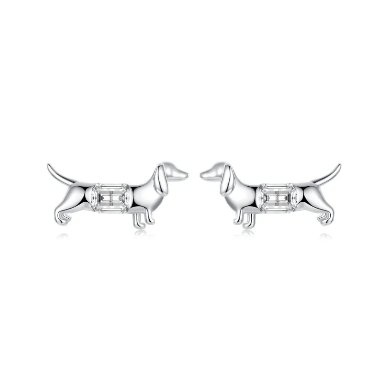 (image for) PANDORA Style Dachshund Earrings - SCE1745