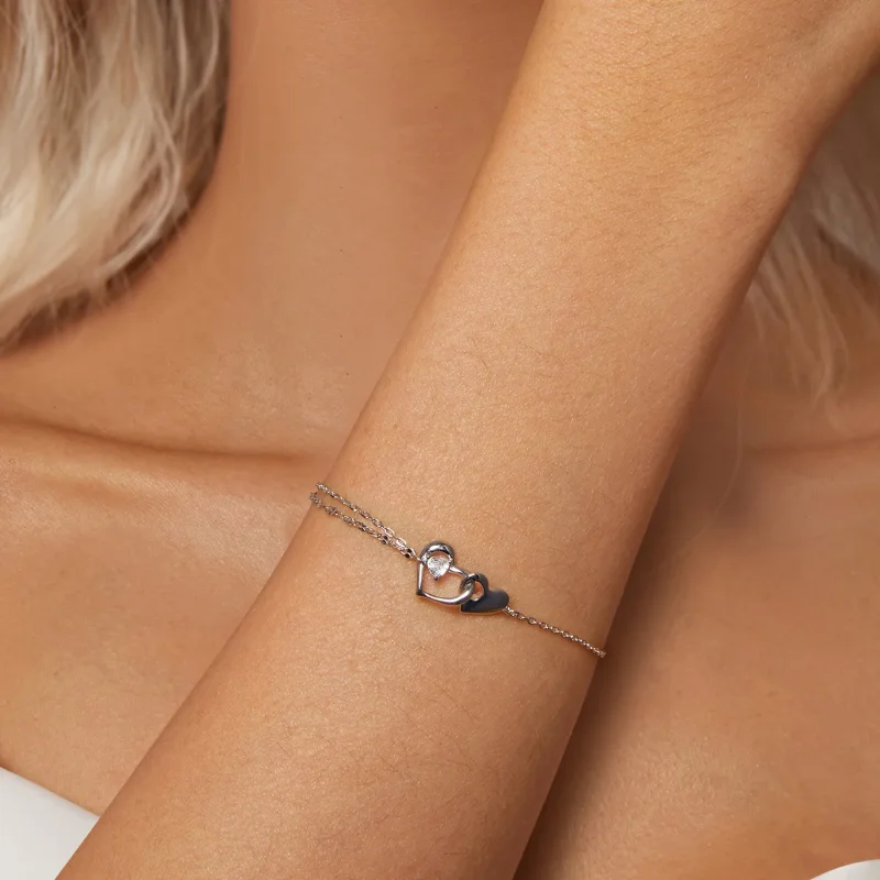(image for) PANDORA Style Double Heart Bracelet - BSB178 - View 5