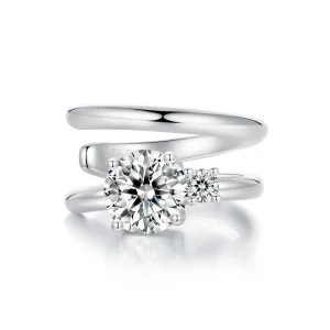 (image for) PANDORA Style Double Moissanite Ear Cuff (with one certificate) - MSE058