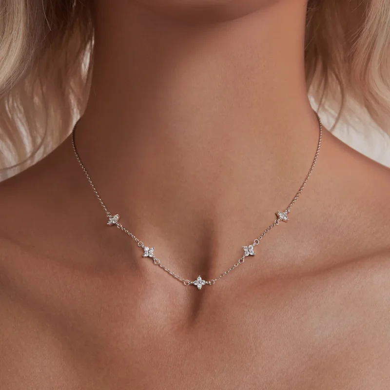 (image for) PANDORA Style Four-leaf clover and star necklace - BSN394 - View 5