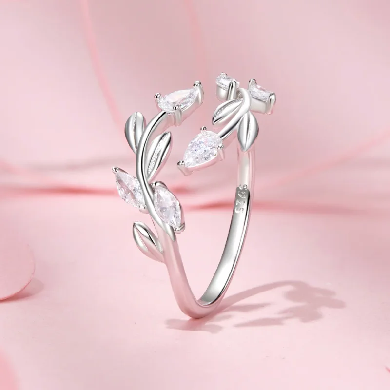 (image for) PANDORA Style Leaf Wrap Open Ring - BSR552-E - View 2