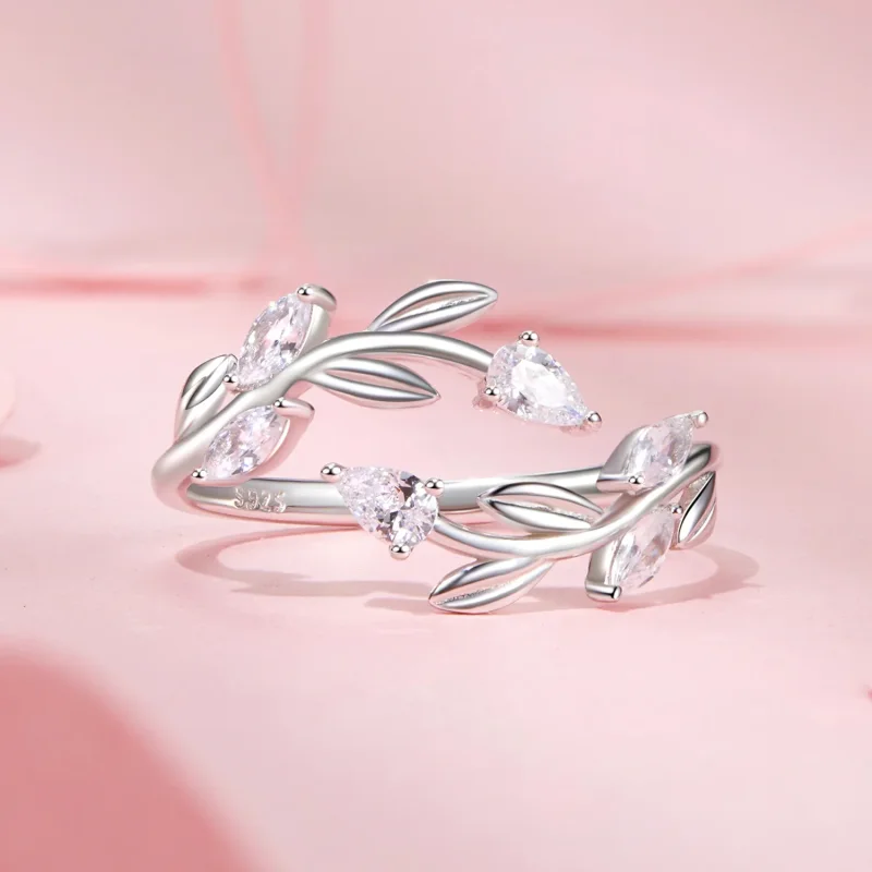 (image for) PANDORA Style Leaf Wrap Open Ring - BSR552-E - View 3