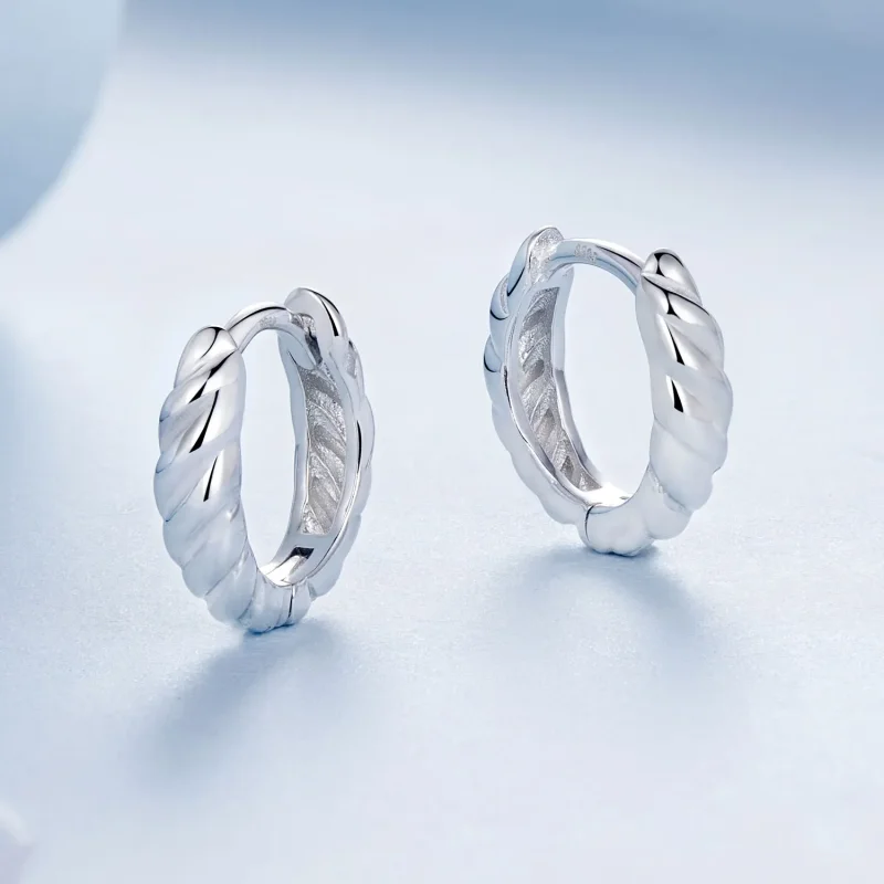 (image for) PANDORA Style Metallic twist earrings - BSE1024-S - View 3