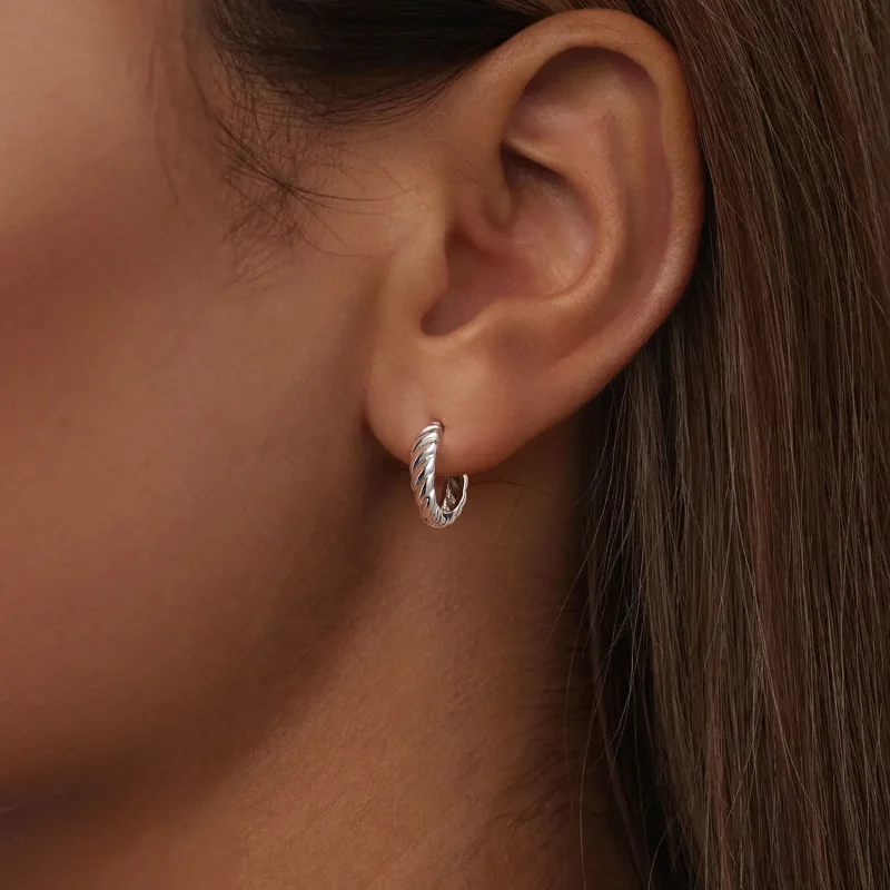 (image for) PANDORA Style Metallic twist earrings - BSE1024-S - View 6
