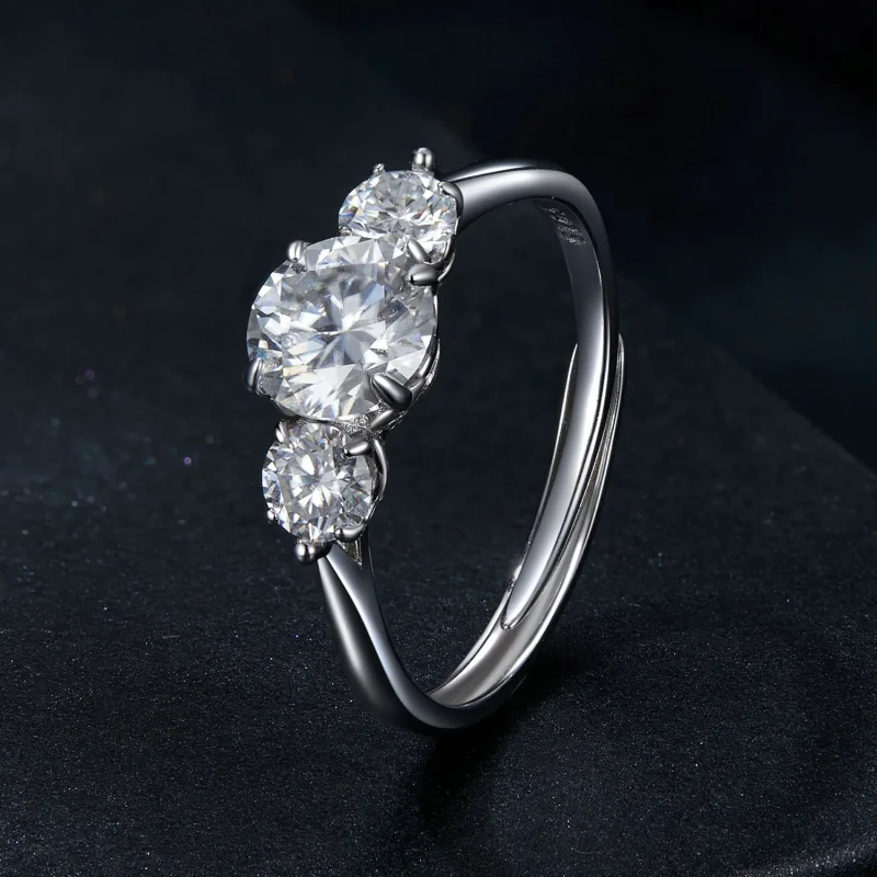(image for) PANDORA Style Romantic 1ct Moissanite ring (with one certificate) - MSR051-E - View 2