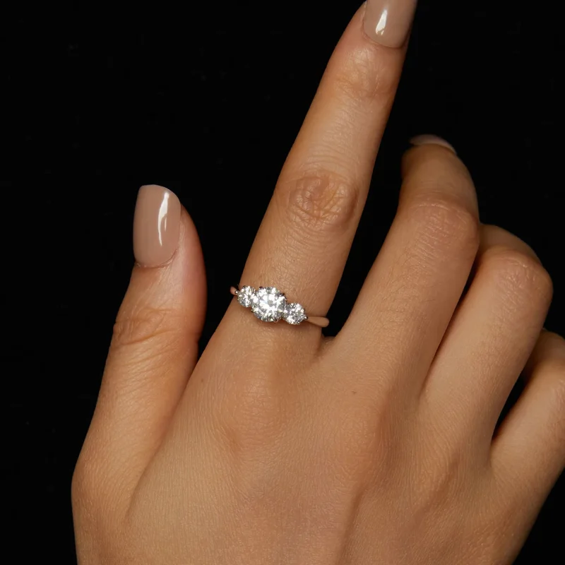 (image for) PANDORA Style Romantic 1ct Moissanite ring (with one certificate) - MSR051-E - View 4
