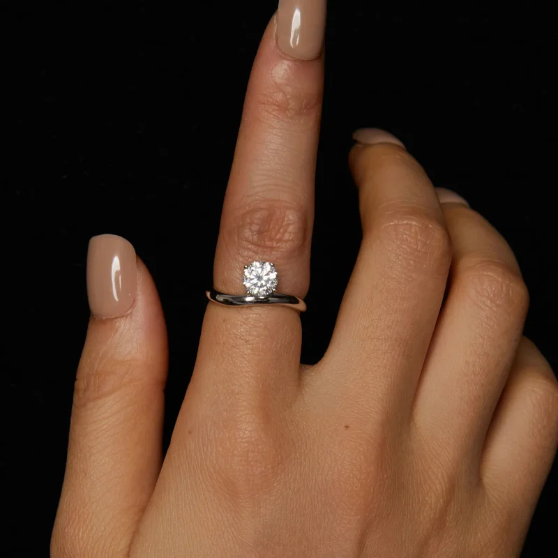 (image for) PANDORA Style Simple 1ct Moissanite ring (with one certificate) - MSR050 - View 4