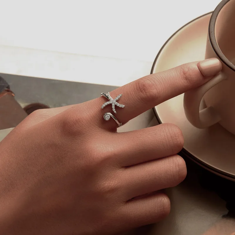 (image for) PANDORA Style Starfish Open Ring - BSR560-E - View 5