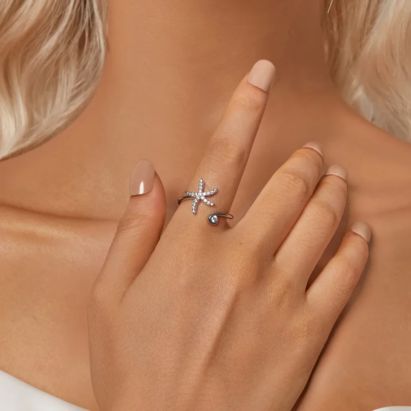 (image for) PANDORA Style Starfish Open Ring - BSR560-E - View 6