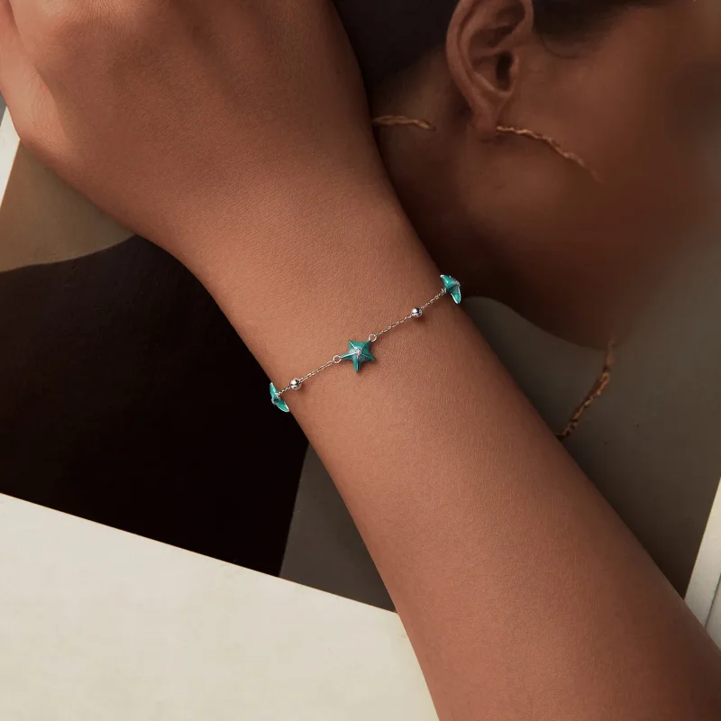 (image for) PANDORA Style Starfish Teal Bracelet - SCB276 - View 4