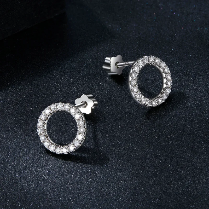 (image for) PANDORA Style Starry Night Moissanite 0.013ct Earrings (Two Certificates) - MSE0 - View 3