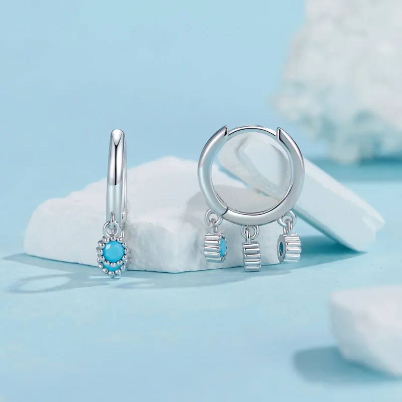 (image for) PANDORA Style Turquoise earrings - BSE1019 - View 2