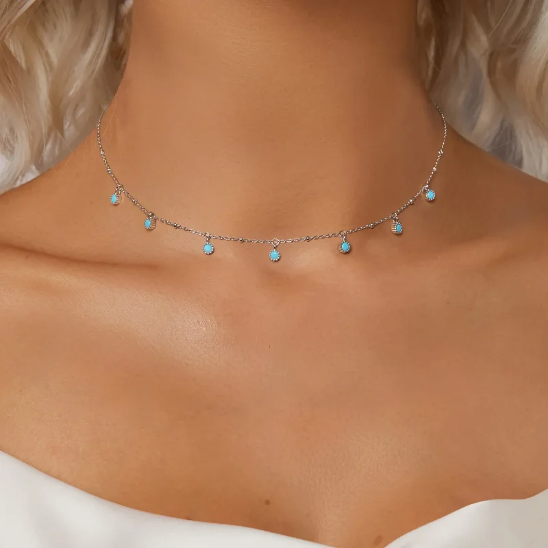 (image for) PANDORA Style Turquoise necklace - BSN388 - View 5