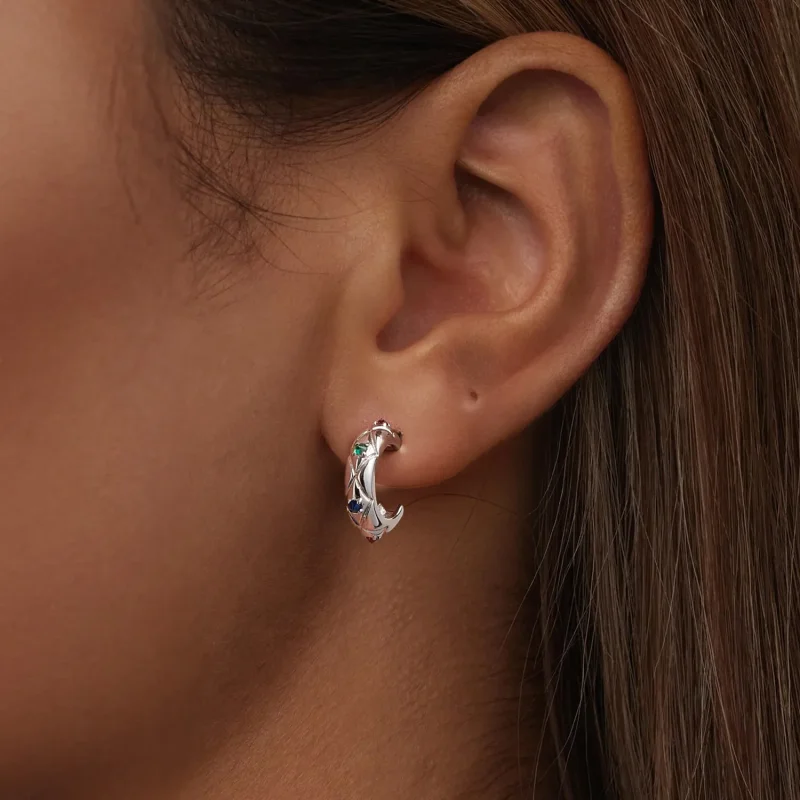 (image for) PANDORA Style Vintage diamond pattern earrings - BSE1032 - View 6