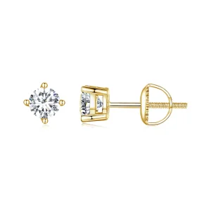 (image for) PANDORA Style 0.5 carat four-claw moissanite earrings - MSE003-SB