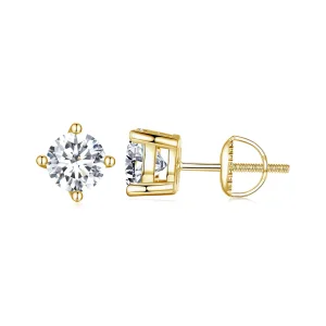 (image for) PANDORA Style 1 carat four-claw moissanite earrings - MSE003-LB