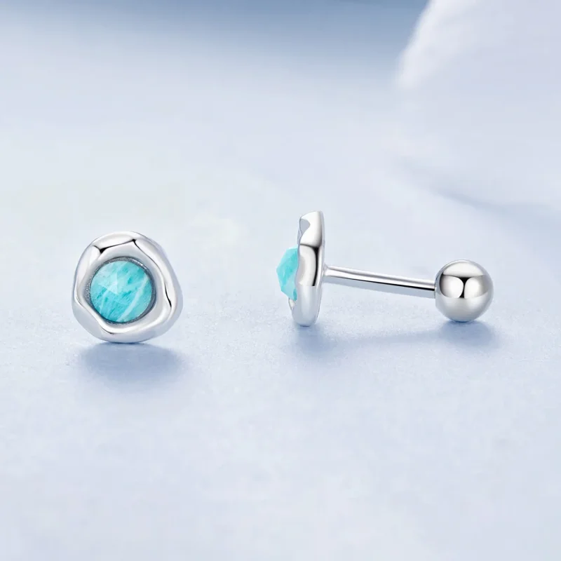 (image for) PANDORA Style Amazonite earrings - BSE1056 - View 4