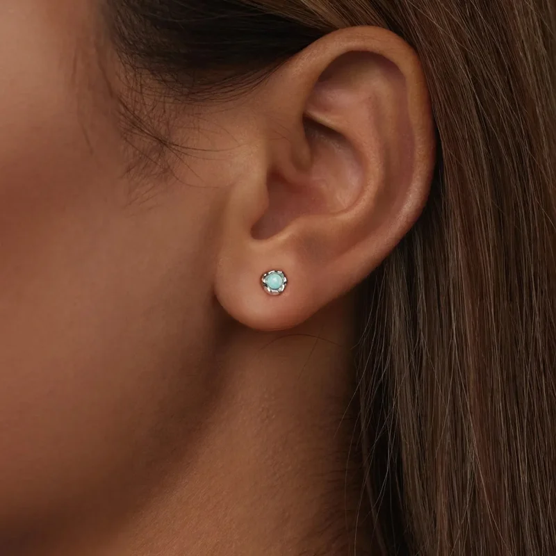 (image for) PANDORA Style Amazonite earrings - BSE1056 - View 6