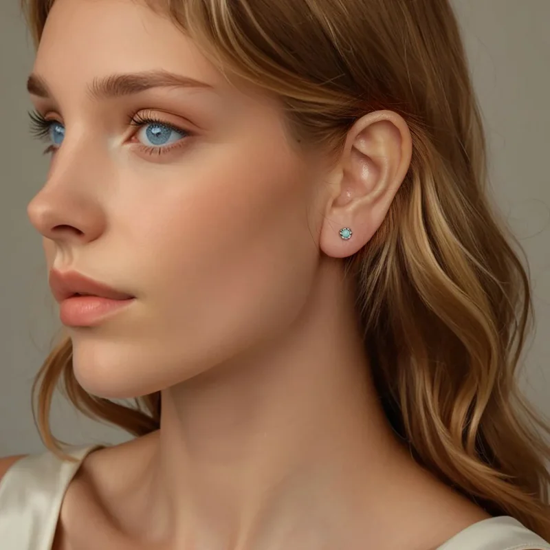 (image for) PANDORA Style Amazonite earrings - BSE1056 - View 7