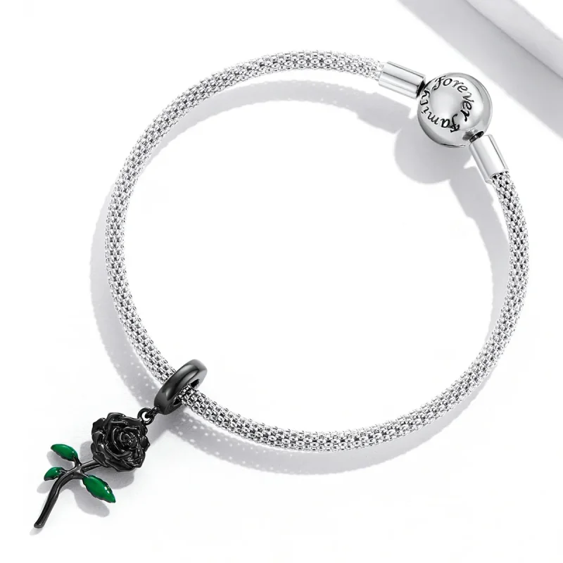 (image for) PANDORA Style Black Rose Pendant - BSC584 - View 6