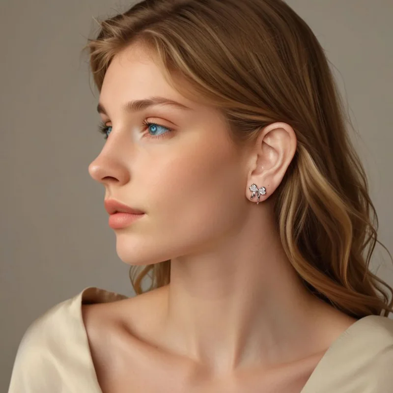 (image for) PANDORA Style Bow Earrings - BSE1061 - View 7