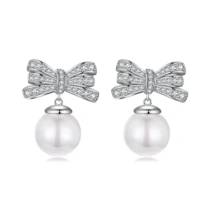 (image for) PANDORA Style Bow Pearl Earrings - YIE247
