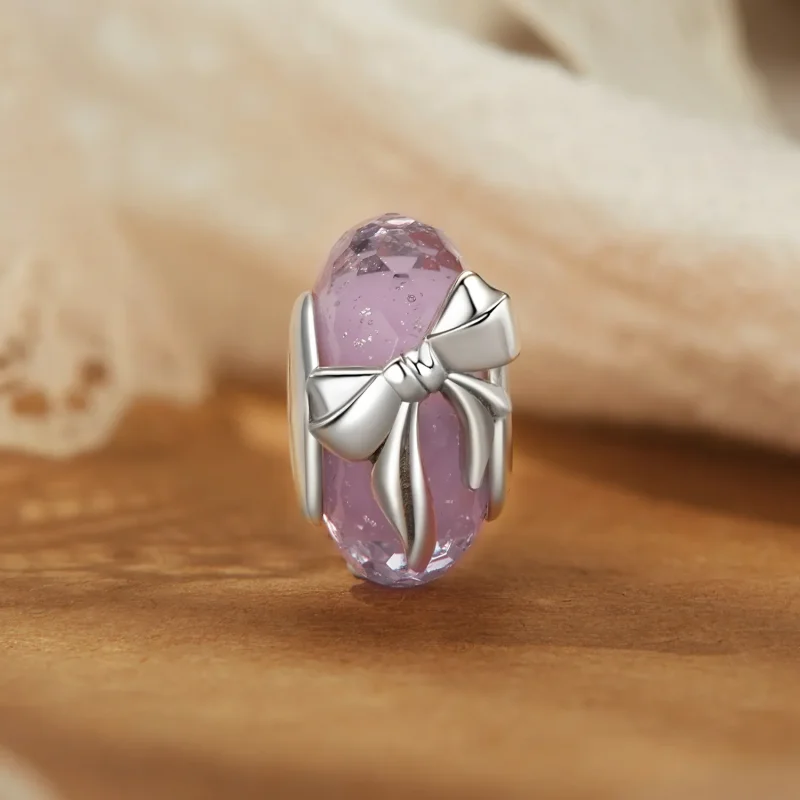 (image for) PANDORA Style Bowknot glass beads - BSC1057 - View 2