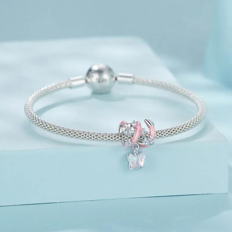 (image for) PANDORA Style Butterfly Love Flower Beads - SCC2828 - View 4