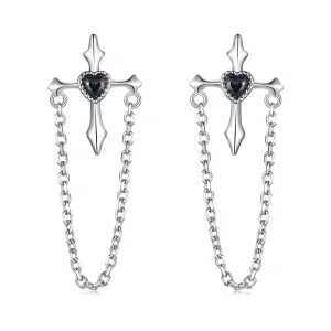 (image for) PANDORA Style Chain cross earrings - SCE1808