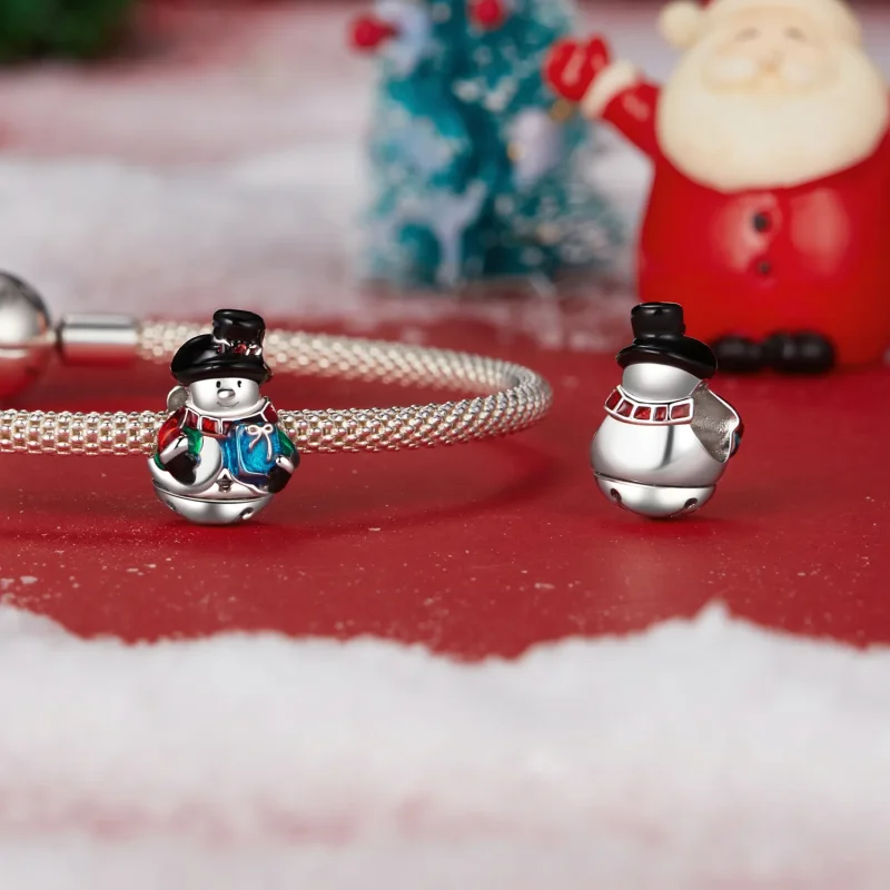 (image for) PANDORA Style Christmas Bell Snowman Beads - SCC2913 - View 4