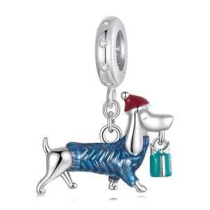 (image for) PANDORA Style Christmas Dachshund Pendant - BSC1069