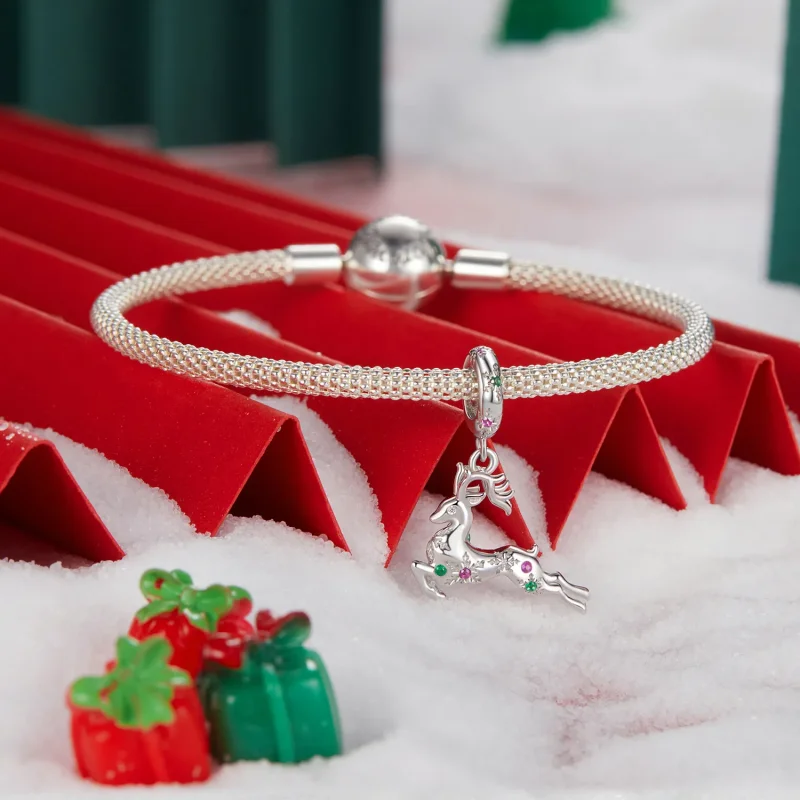 (image for) PANDORA Style Christmas Elk Pendant - BSC1066 - View 3