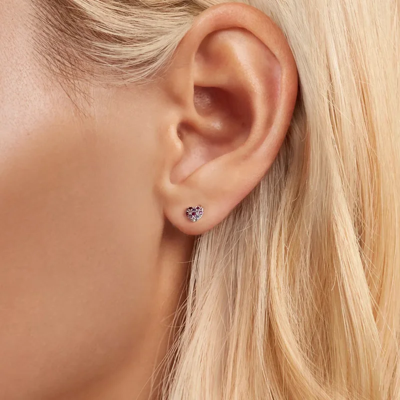 (image for) PANDORA Style Colorful heart earrings - BSE1044 - View 5