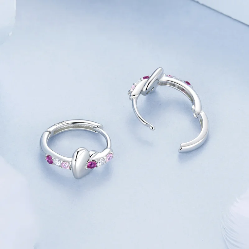 (image for) PANDORA Style Colorful heart earrings - BSE1049 - View 4